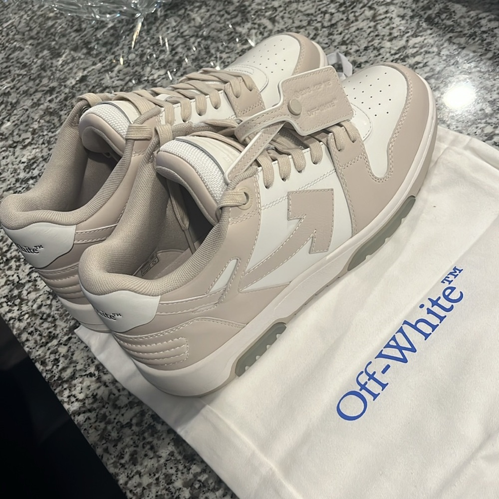 Off-White “Out Off Office Calf Leather” White Beige